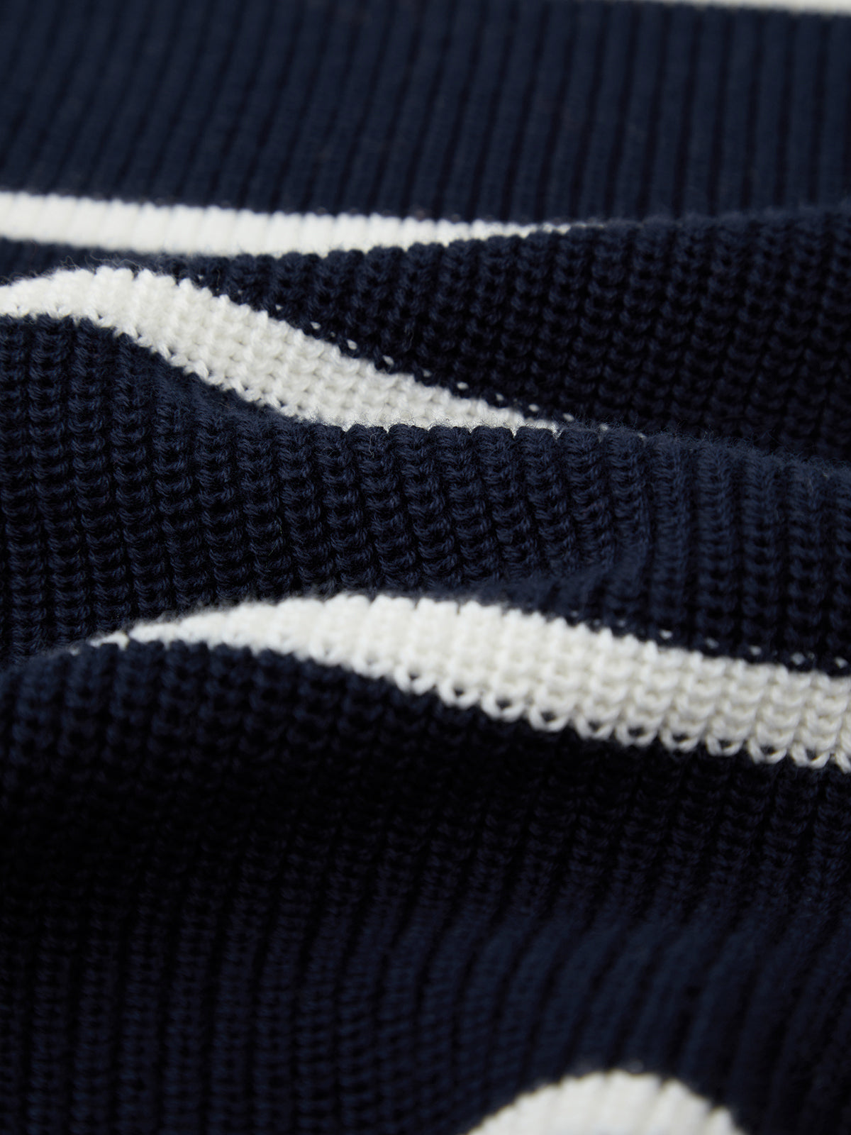 Emma: Stripe Crewneck Shaker Stitch Cotton Sweater