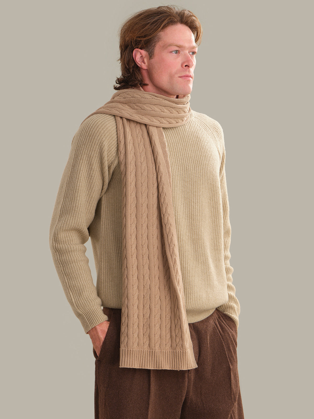 Men's Cashmere Shaker Stitch Crewneck Sweater