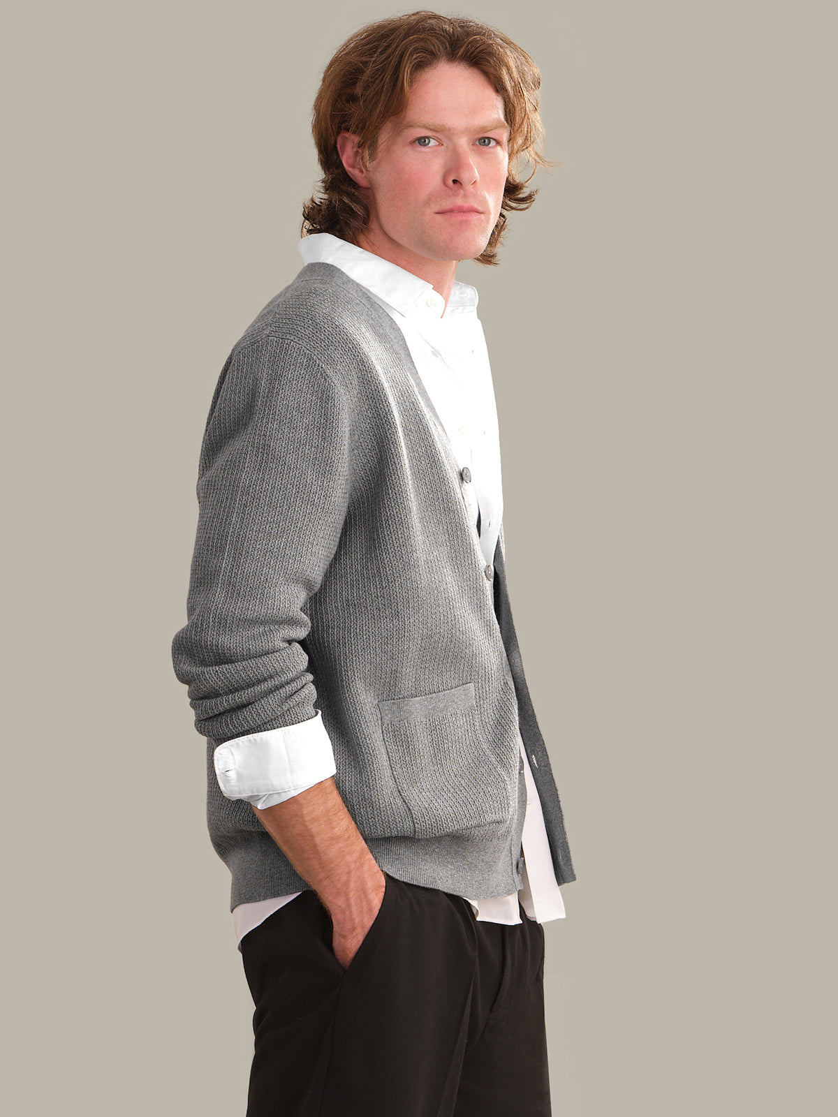Men's Cotton V-Neck Cardigan