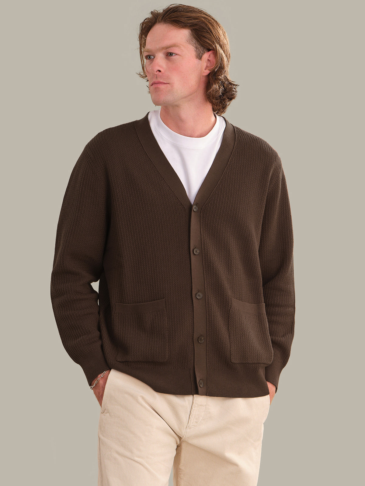 Men's Cotton V-Neck Cardigan