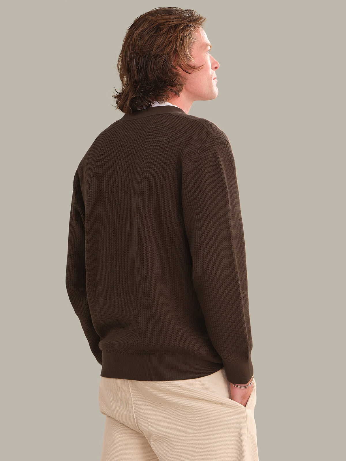 Men's Cotton V-Neck Cardigan