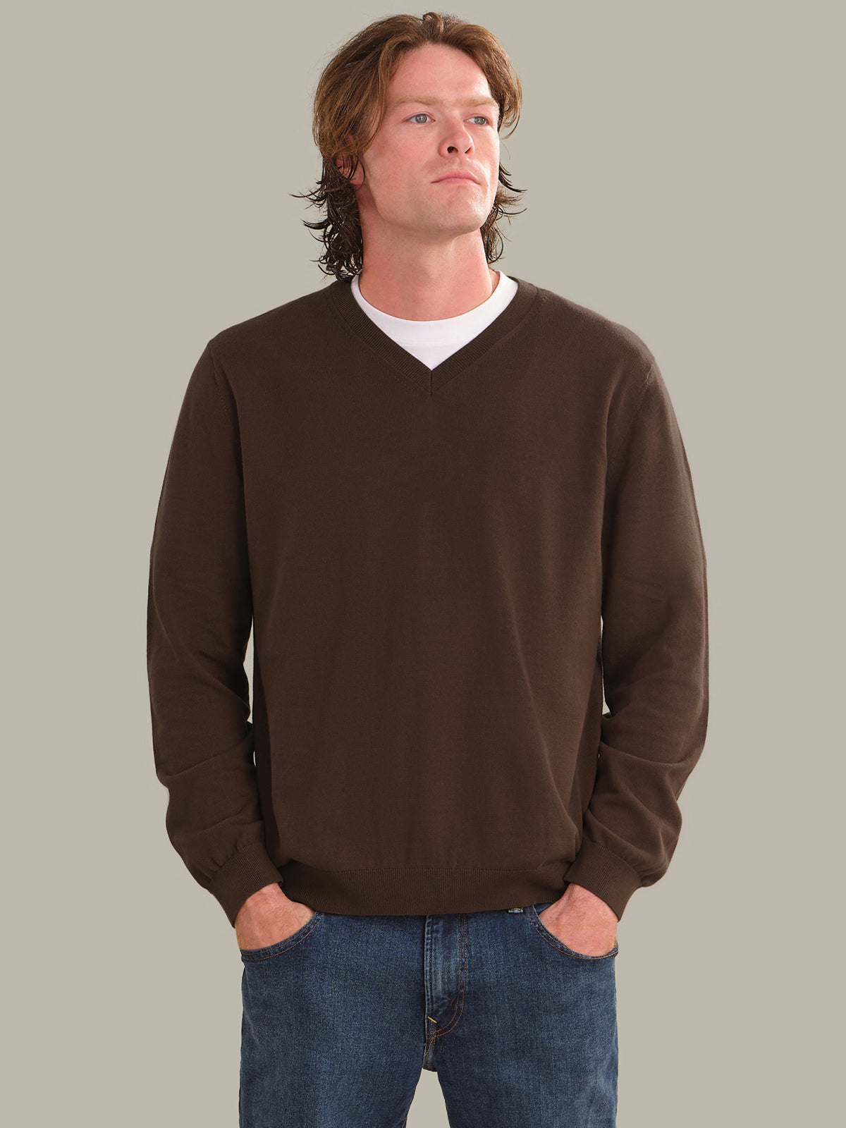 Men's Cotton V-Neck Sweater