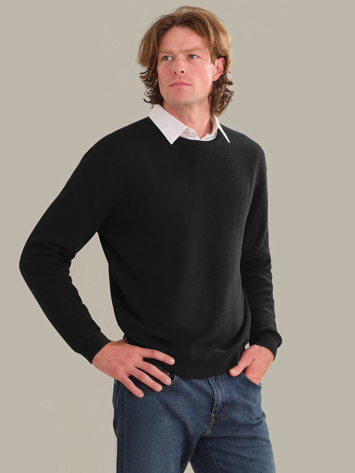Men's Cotton Ribbed Crewneck