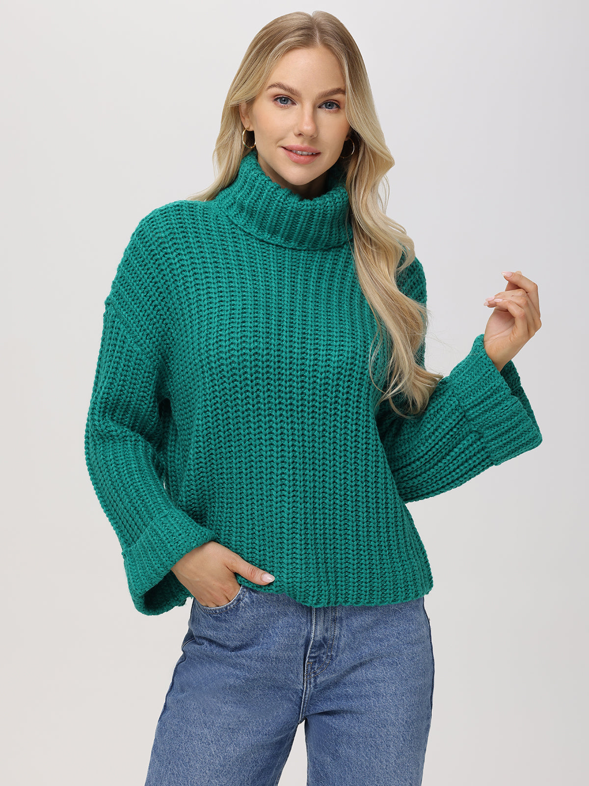 Vida: Turtleneck Shaker Pullover