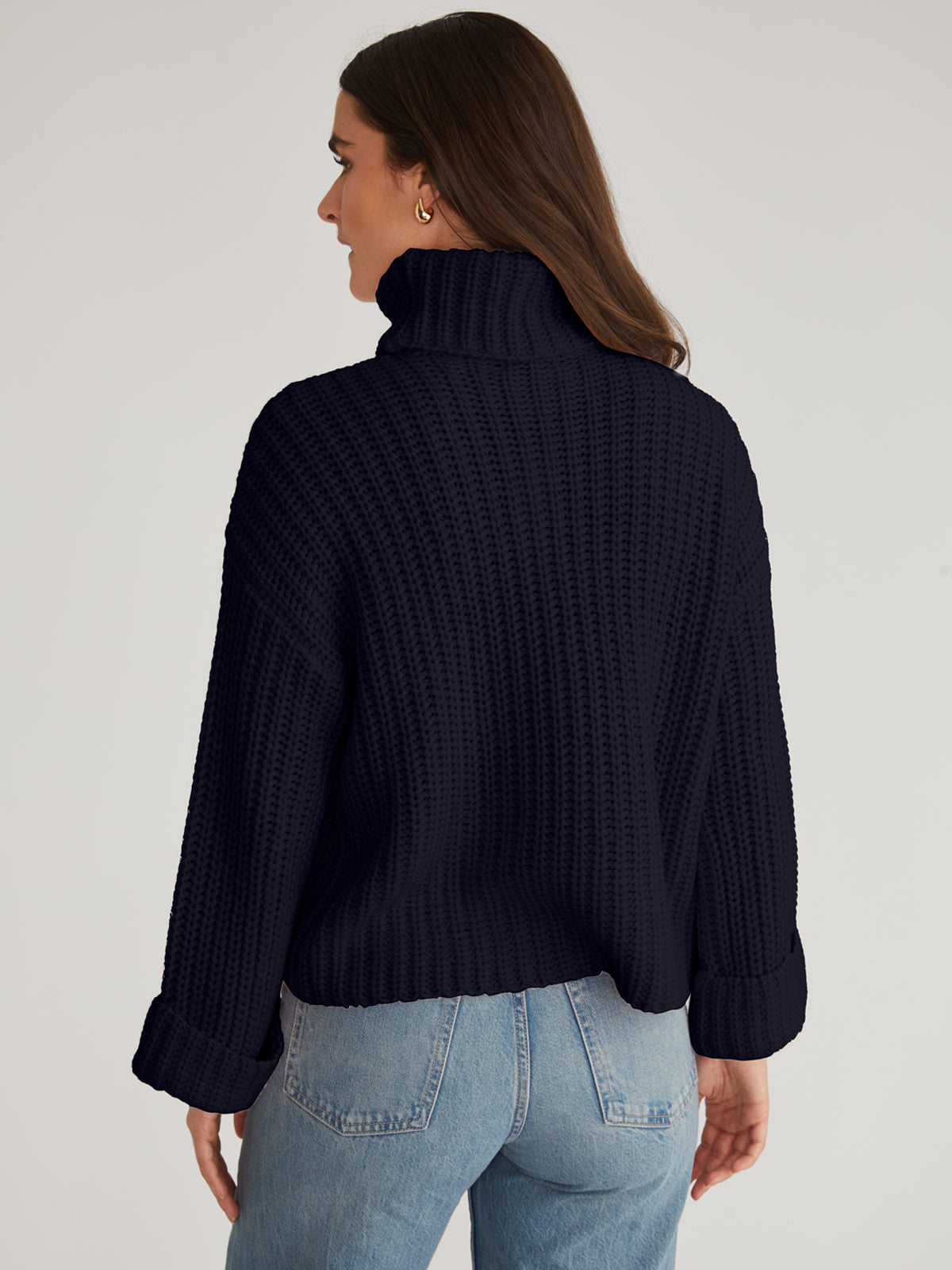 Vida: Turtleneck Shaker Pullover