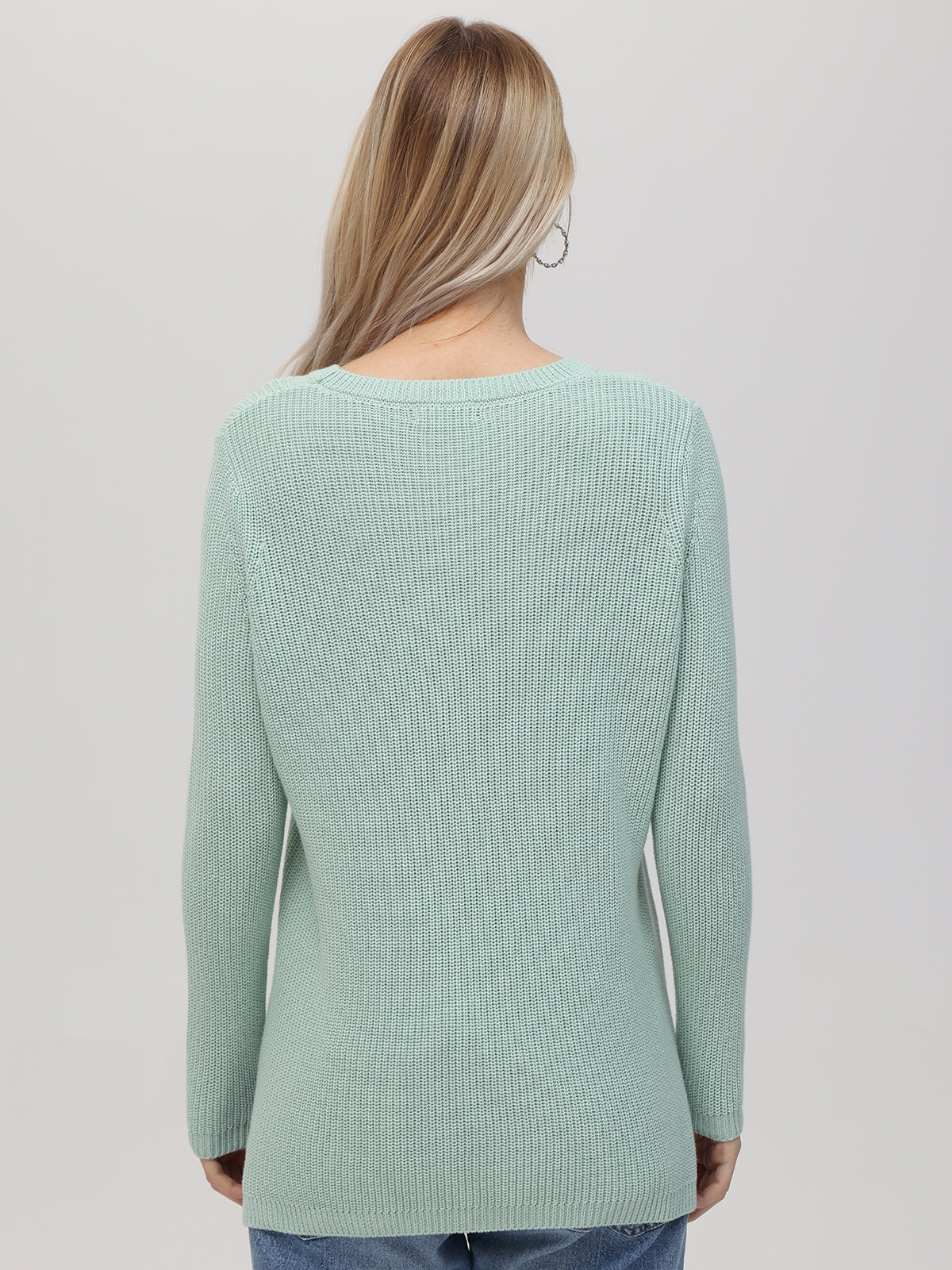 Emma: 100% Cotton Crewneck Shaker Stitch Sweater