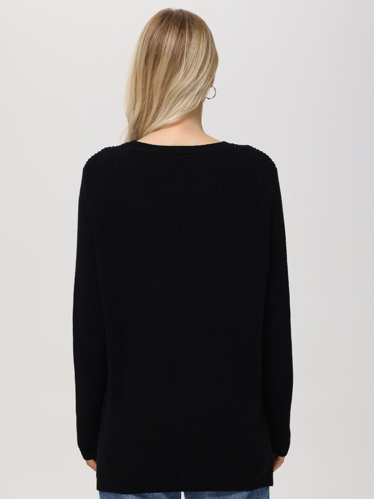 Emma: 100% Cotton Crewneck Shaker Stitch Sweater