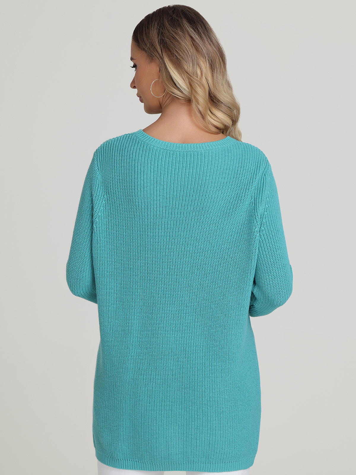 Emma: 100% Cotton Crewneck Shaker Stitch Sweater