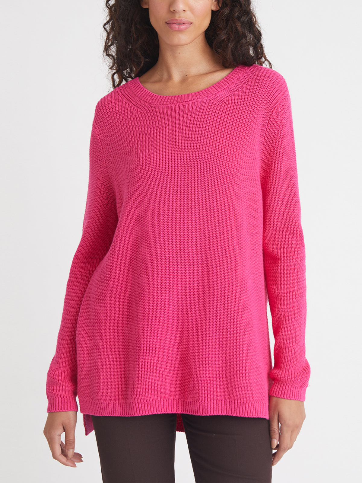 Emma: 100% Cotton Crewneck Shaker Stitch Sweater