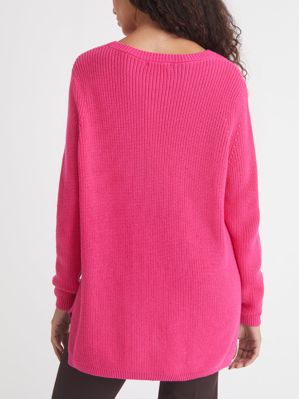 Emma: 100% Cotton Crewneck Shaker Stitch Sweater