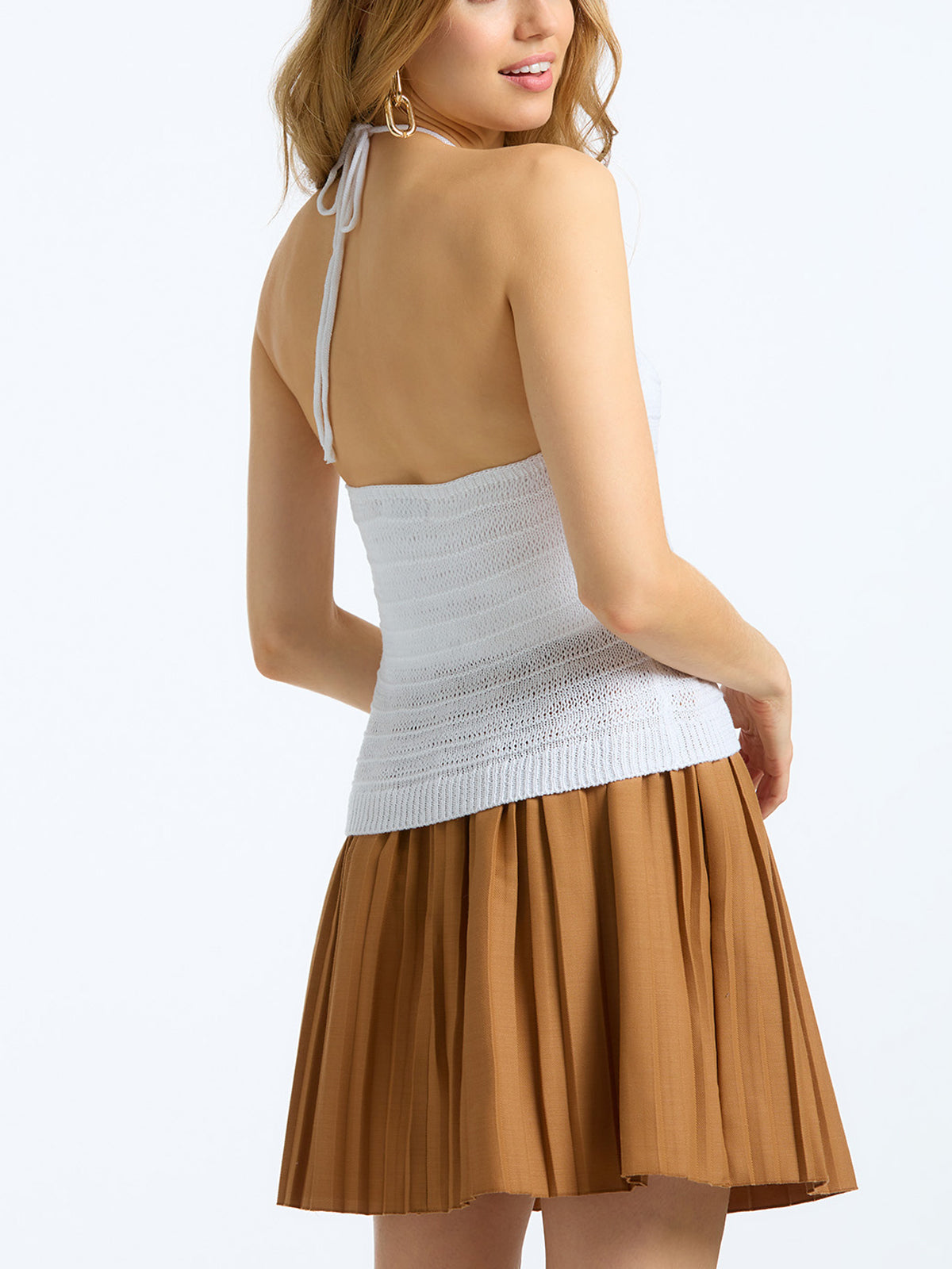 River: Open Stitch Halter Tank