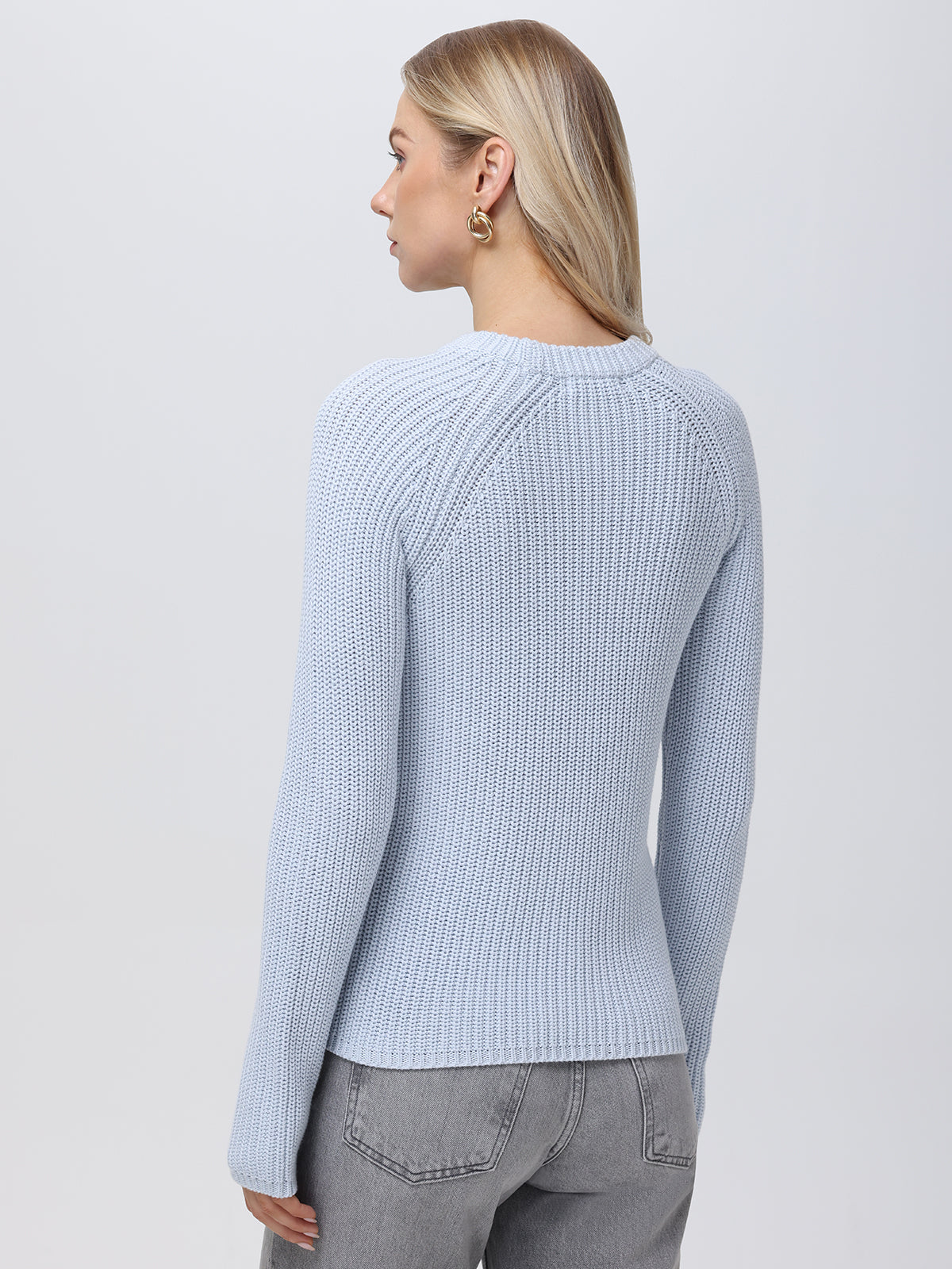 Jane: 100% Cotton Shaker Stitch Raglan Sleeve Sweater