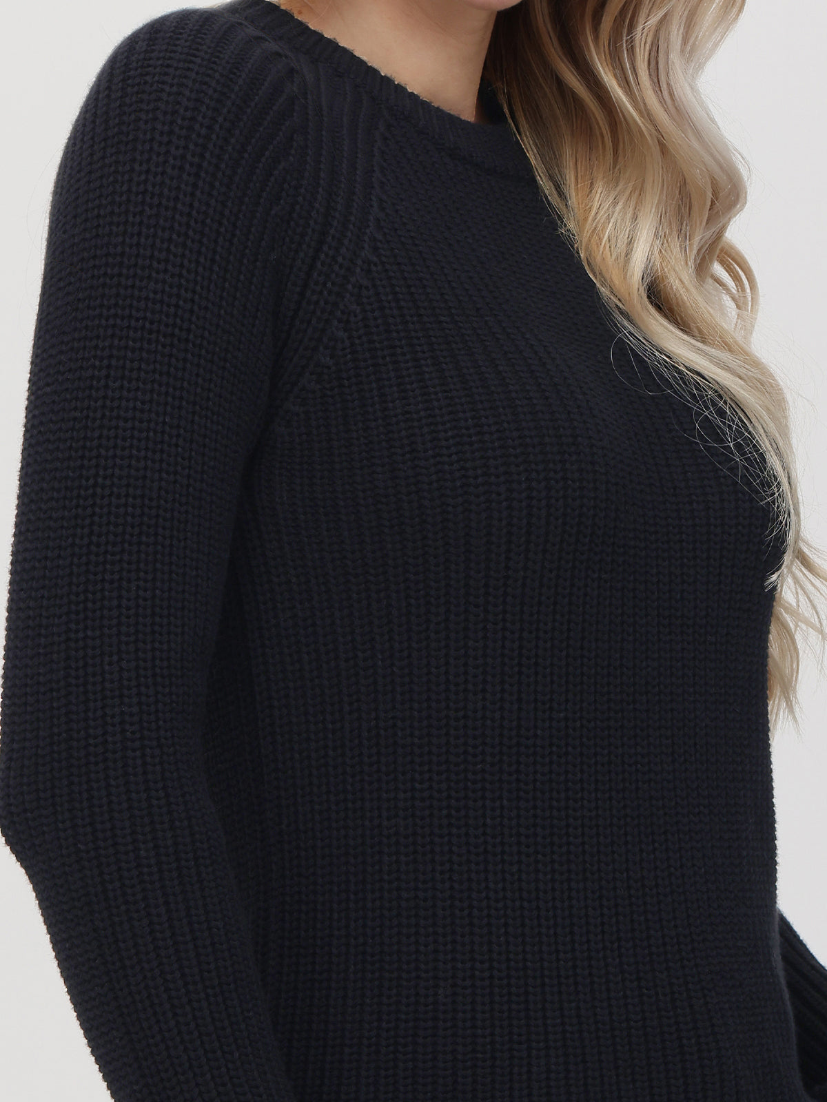 Jane: 100% Cotton Shaker Stitch Raglan Sleeve Sweater