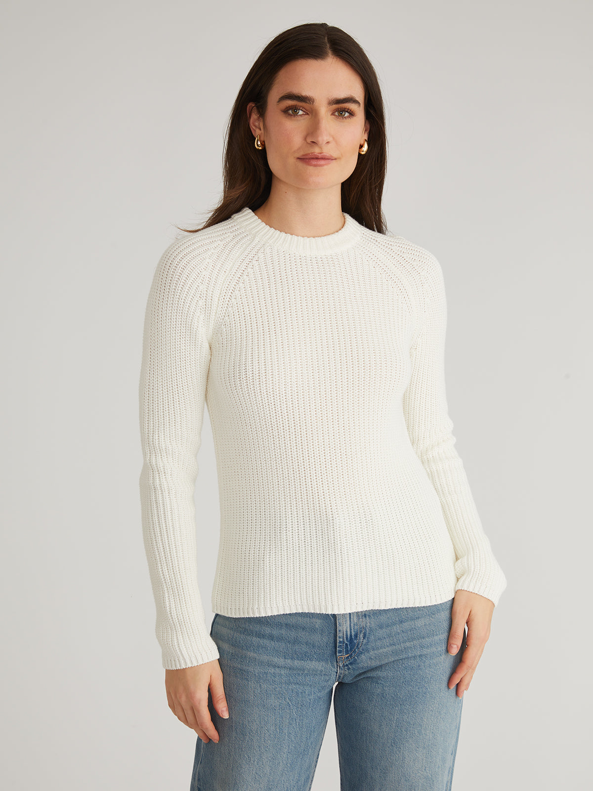 Jane: 100% Cotton Shaker Stitch Raglan Sleeve Sweater