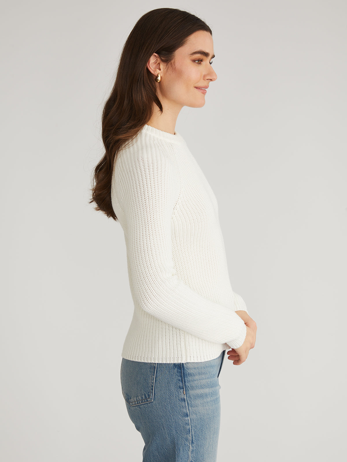 Jane: 100% Cotton Shaker Stitch Raglan Sleeve Sweater