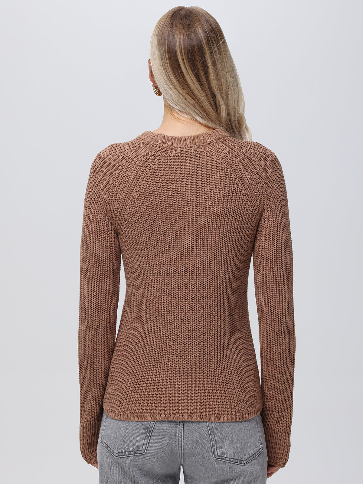 Jane: 100% Cotton Shaker Stitch Raglan Sleeve Sweater