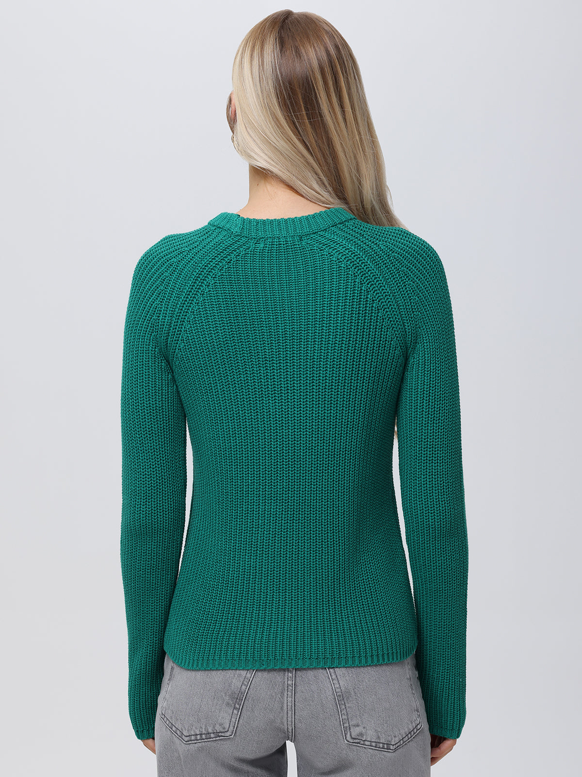 Jane: 100% Cotton Shaker Stitch Raglan Sleeve Sweater