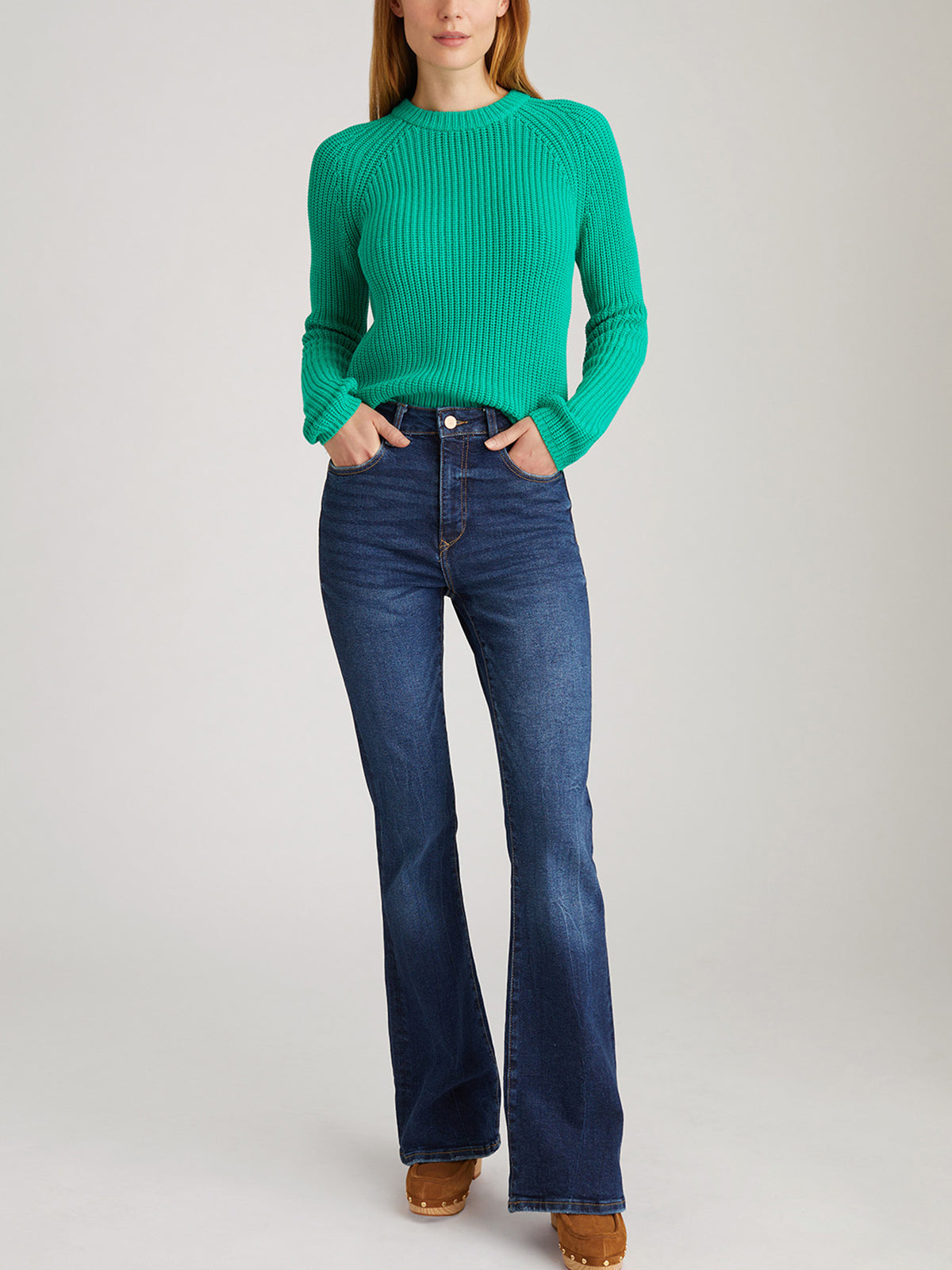 Jane: Shaker Stitch Raglan Sleeve Sweater