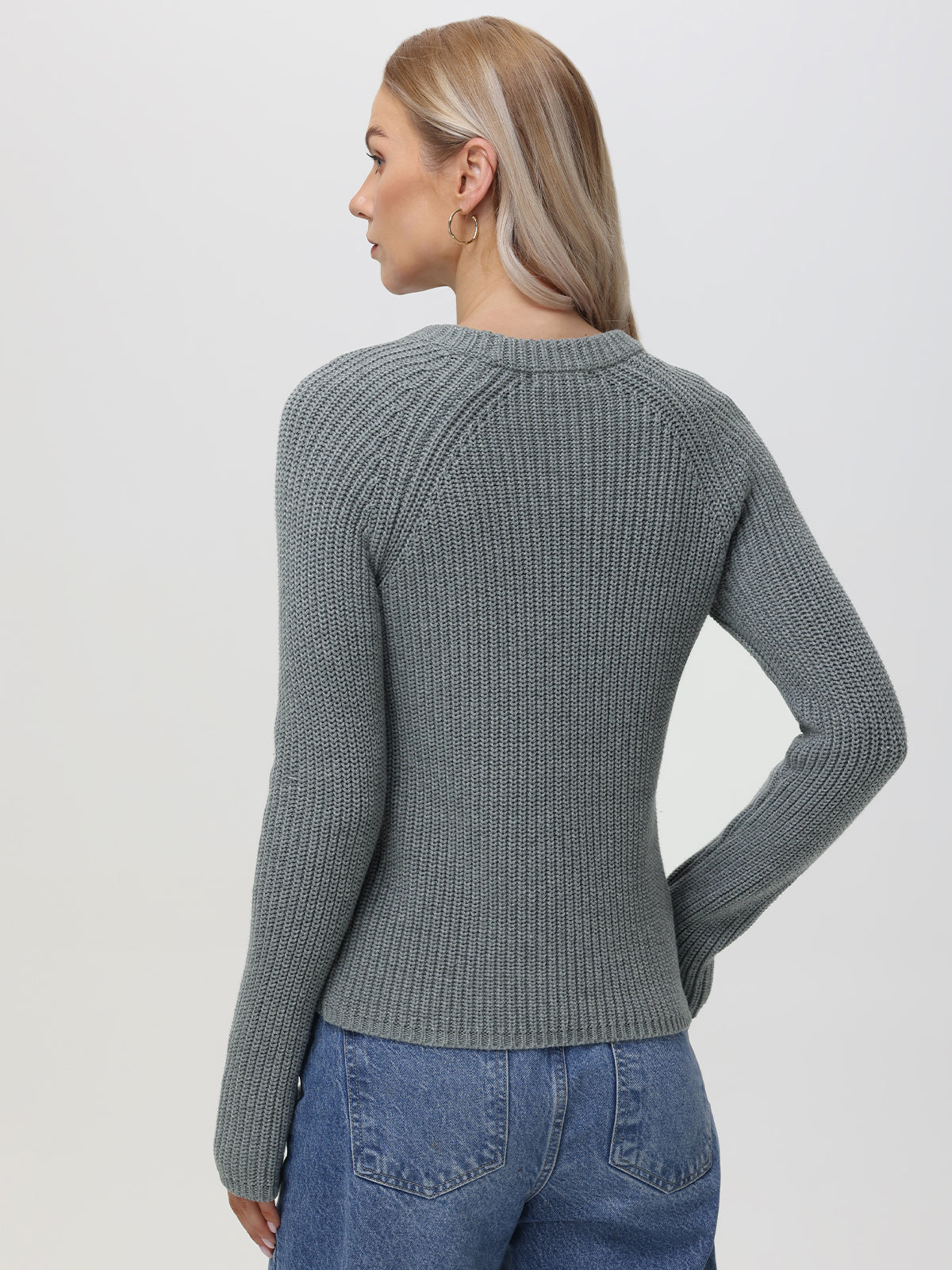 Jane: 100% Cotton Shaker Stitch Raglan Sleeve Sweater