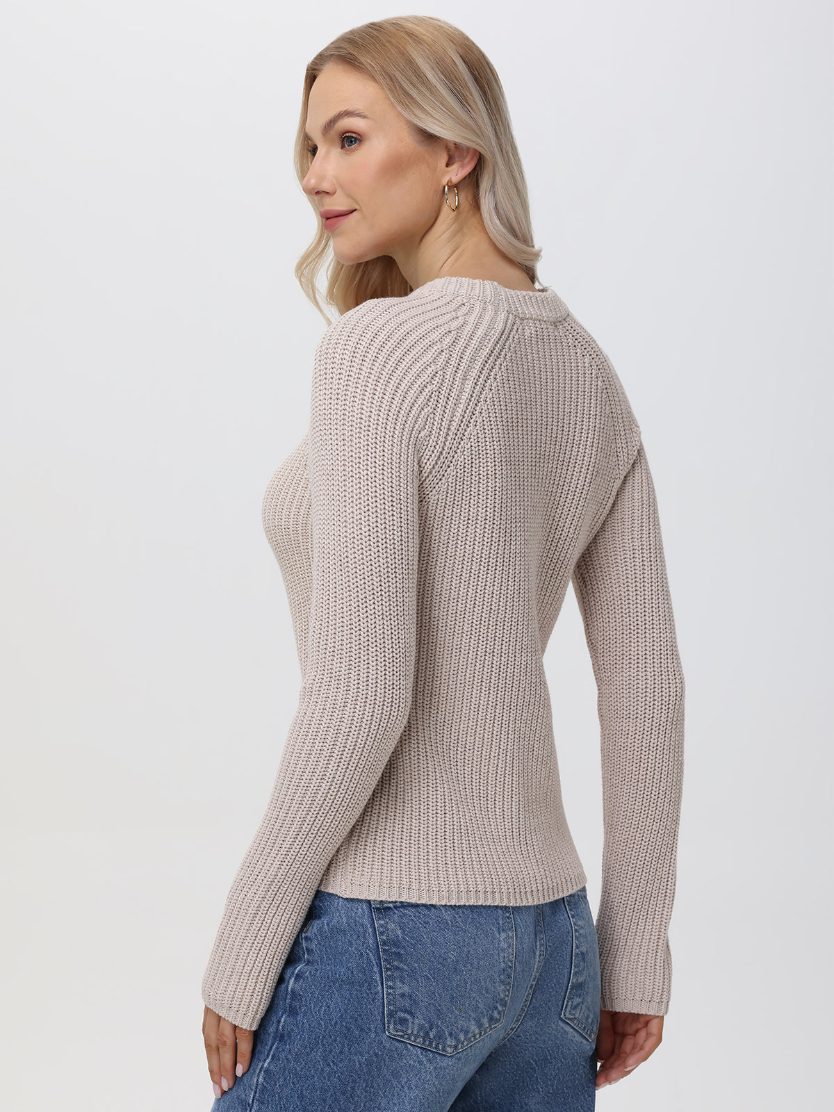 Jane: 100% Cotton Shaker Stitch Raglan Sleeve Sweater