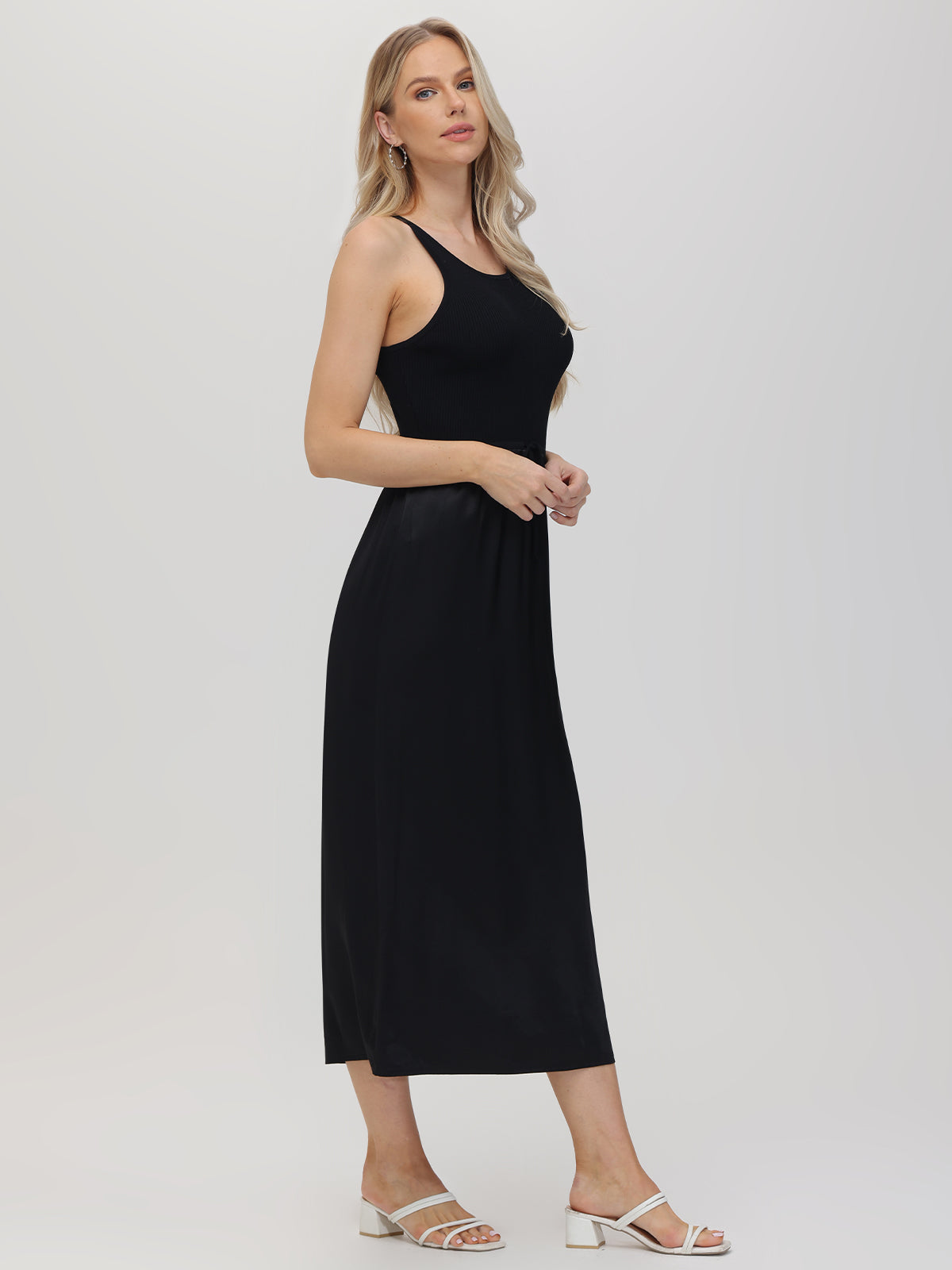 Deanna: Mixed Media Midi Dress