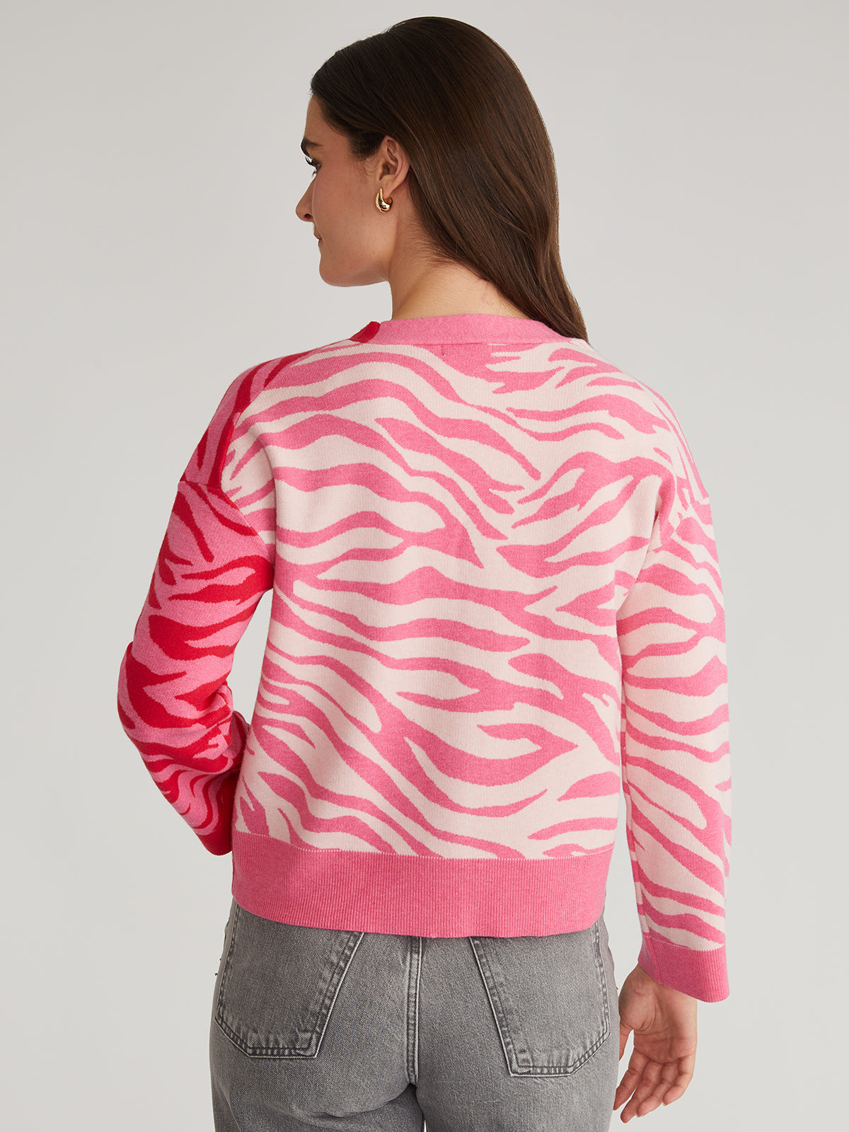 Nicole: Colorblock Zebra Print Cardigan