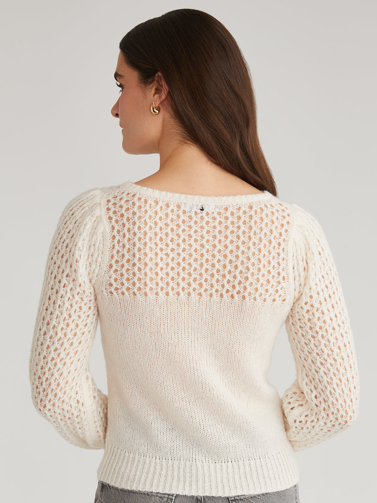 Brigid: Puff Sleeve Mesh Pullover