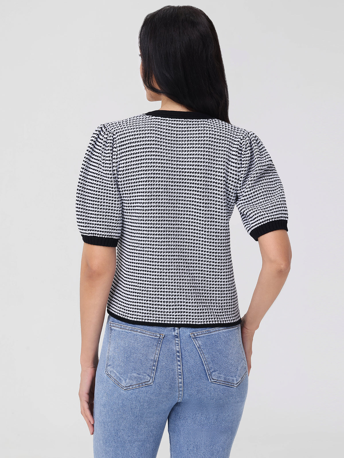 Elaine: Puff Sleeve Tie Front Top