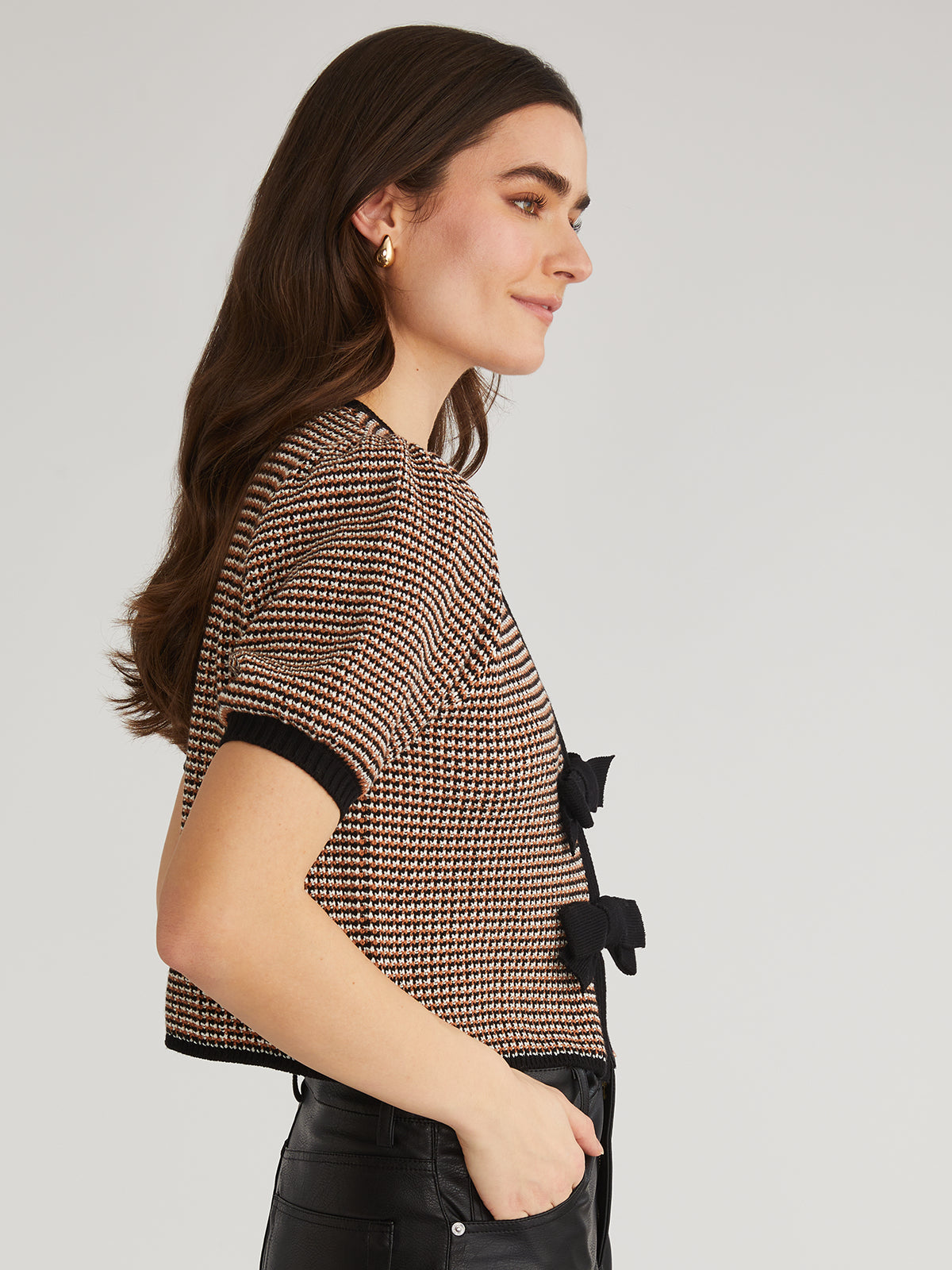 Elaine: Puff Sleeve Tie Front Top