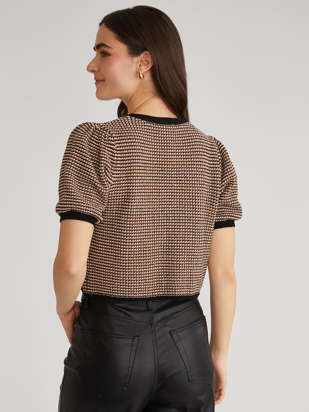 Elaine: Puff Sleeve Tie Front Top