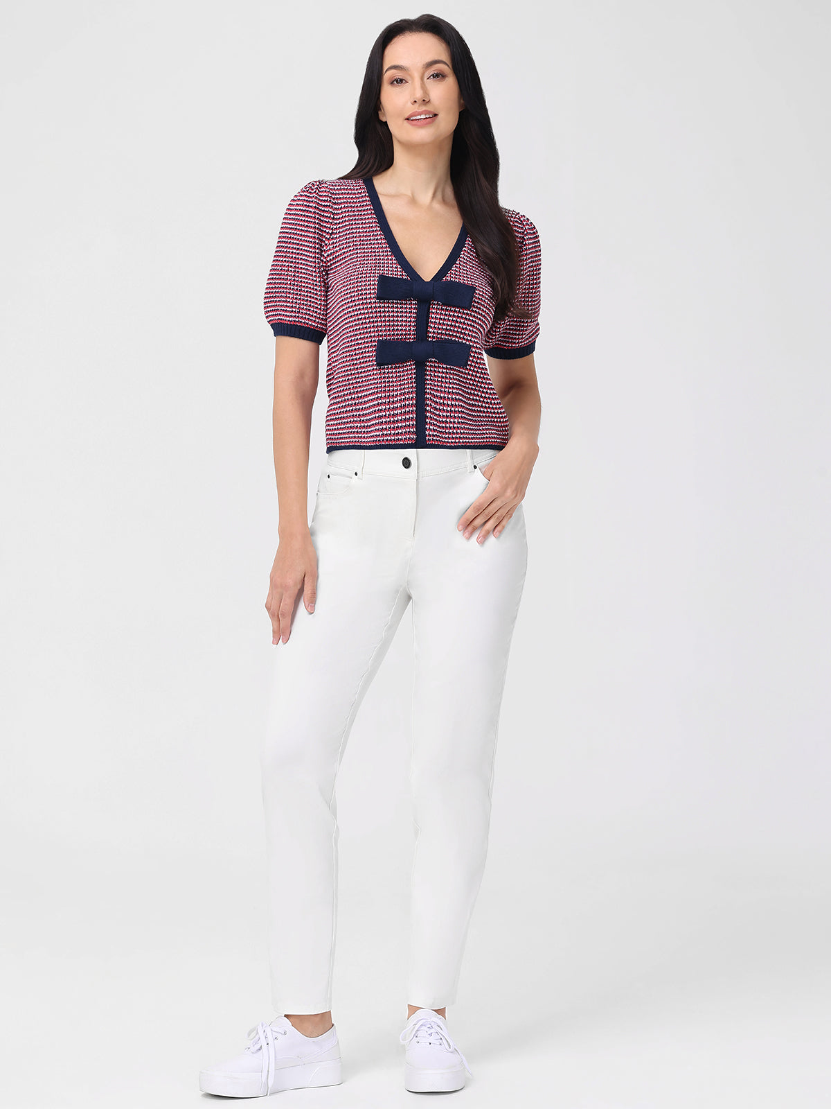 Elaine: Puff Sleeve Tie Front Top