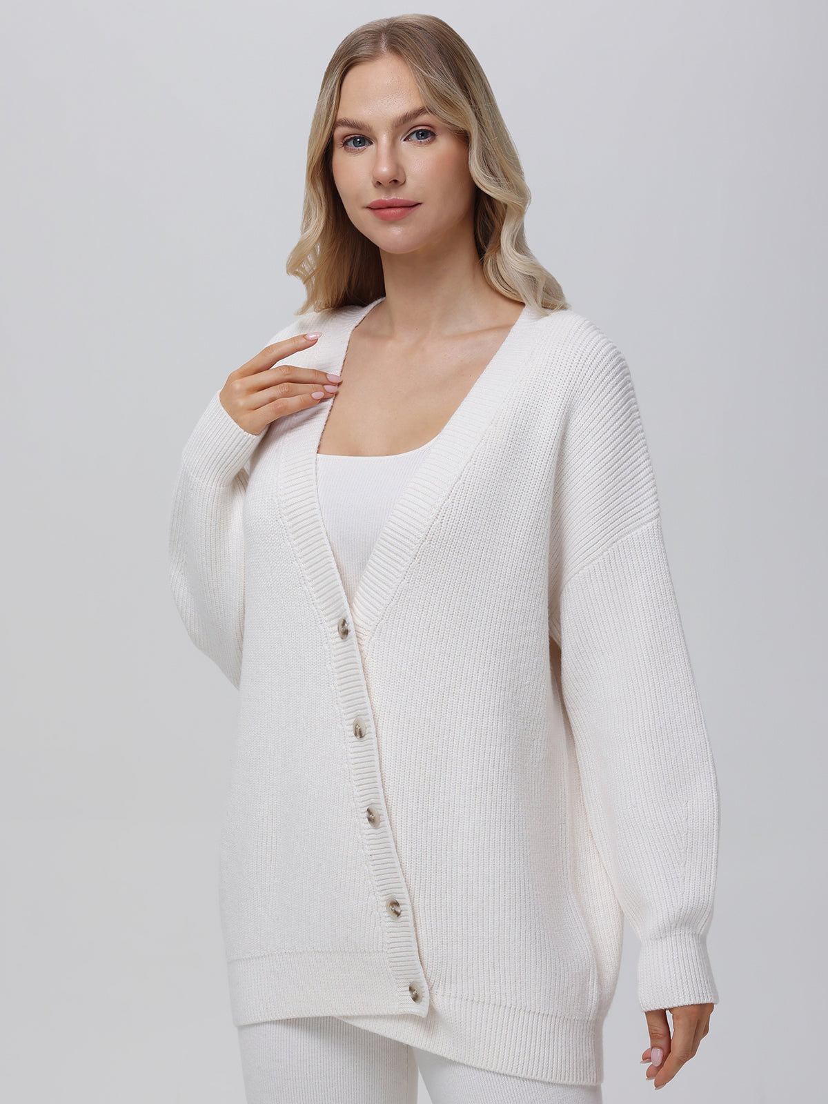 Evelyn: Asymmetrical Luxe Oversized Cardigan