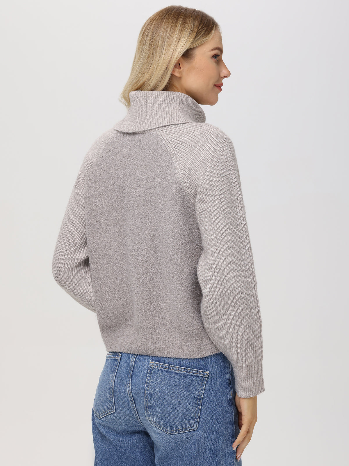 Mckenzie: Mixed Media Removable Collar Sweater