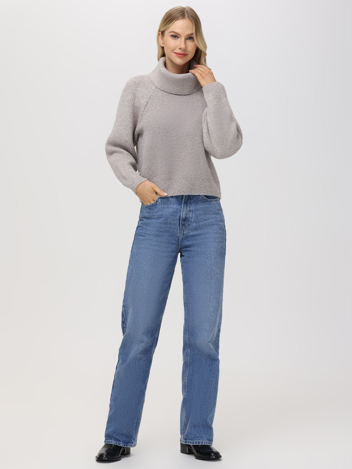 Mckenzie: Mixed Media Removable Collar Sweater