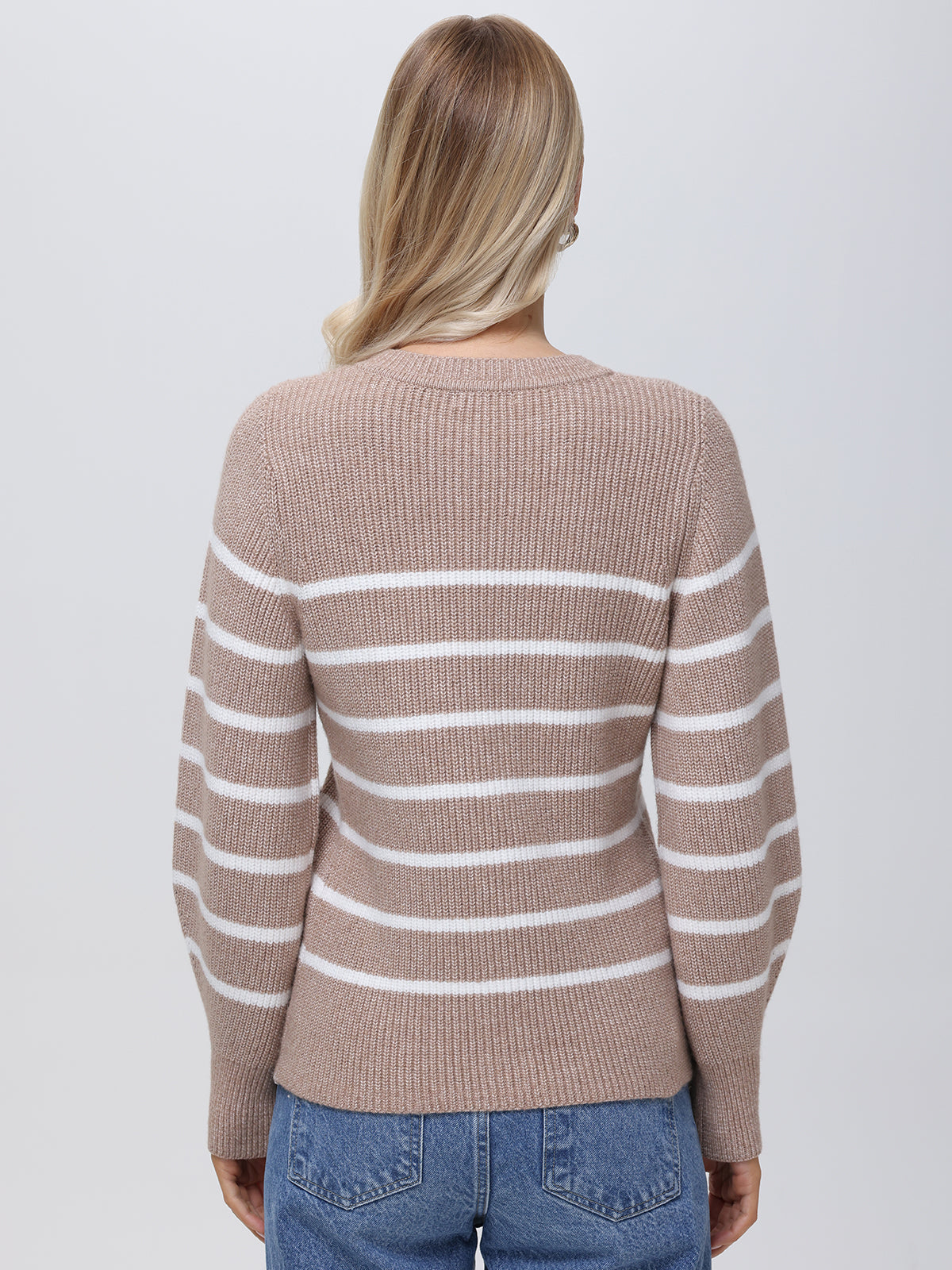 Josie: Crewneck Stripe Cardigan