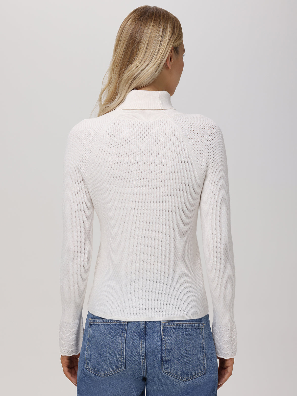 Violet: Lace Stitch Turtleneck Sweater