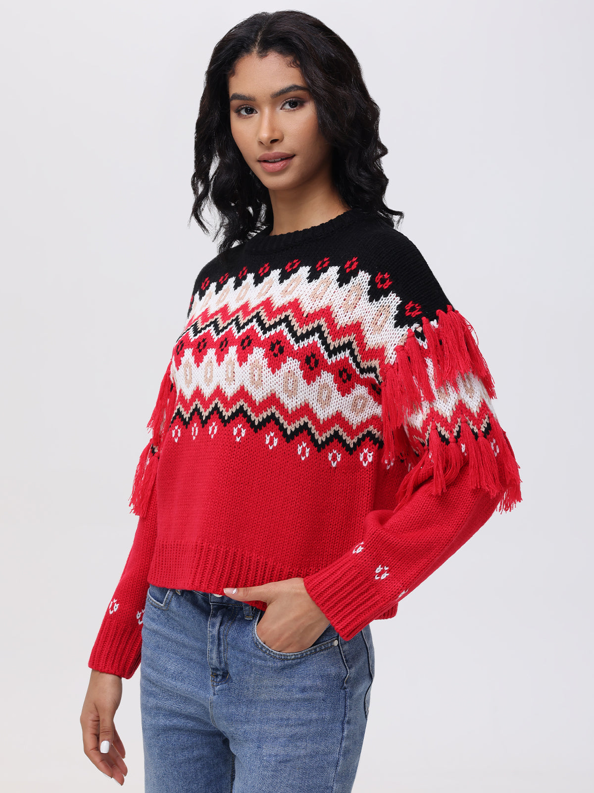 Margaret: Fringe Fair Isle Sweater