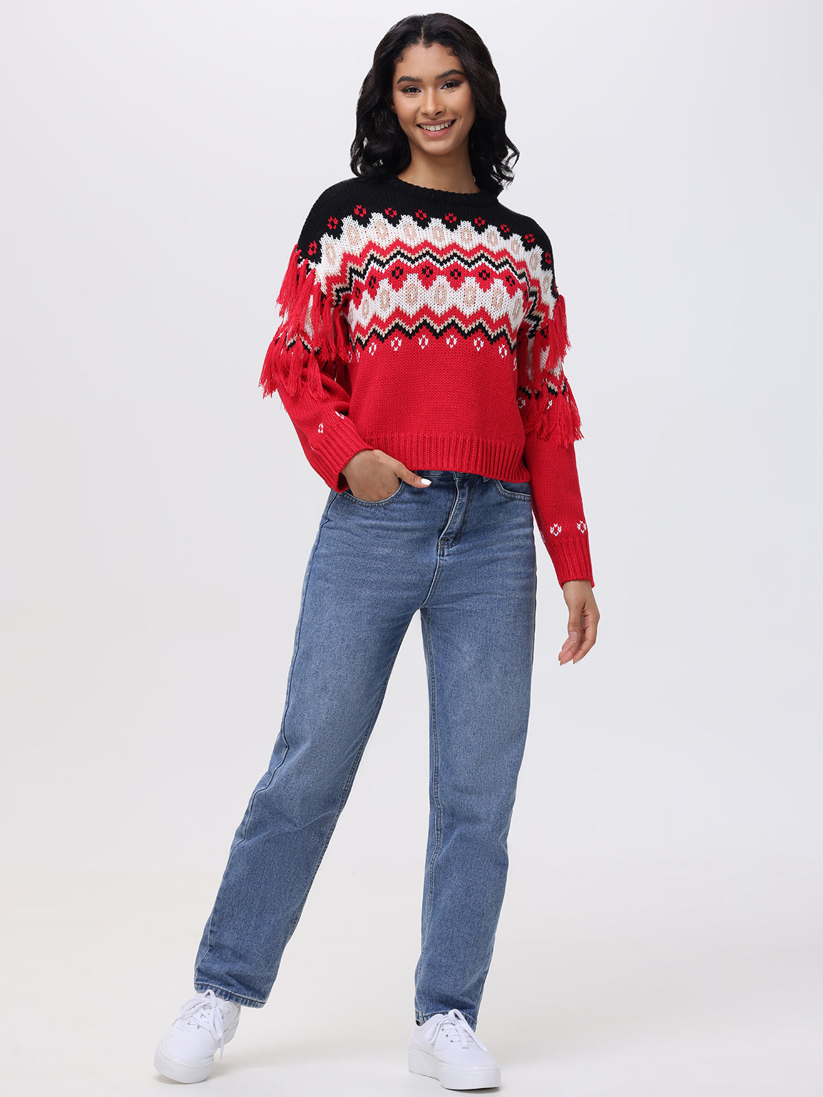 Margaret: Fringe Fair Isle Sweater