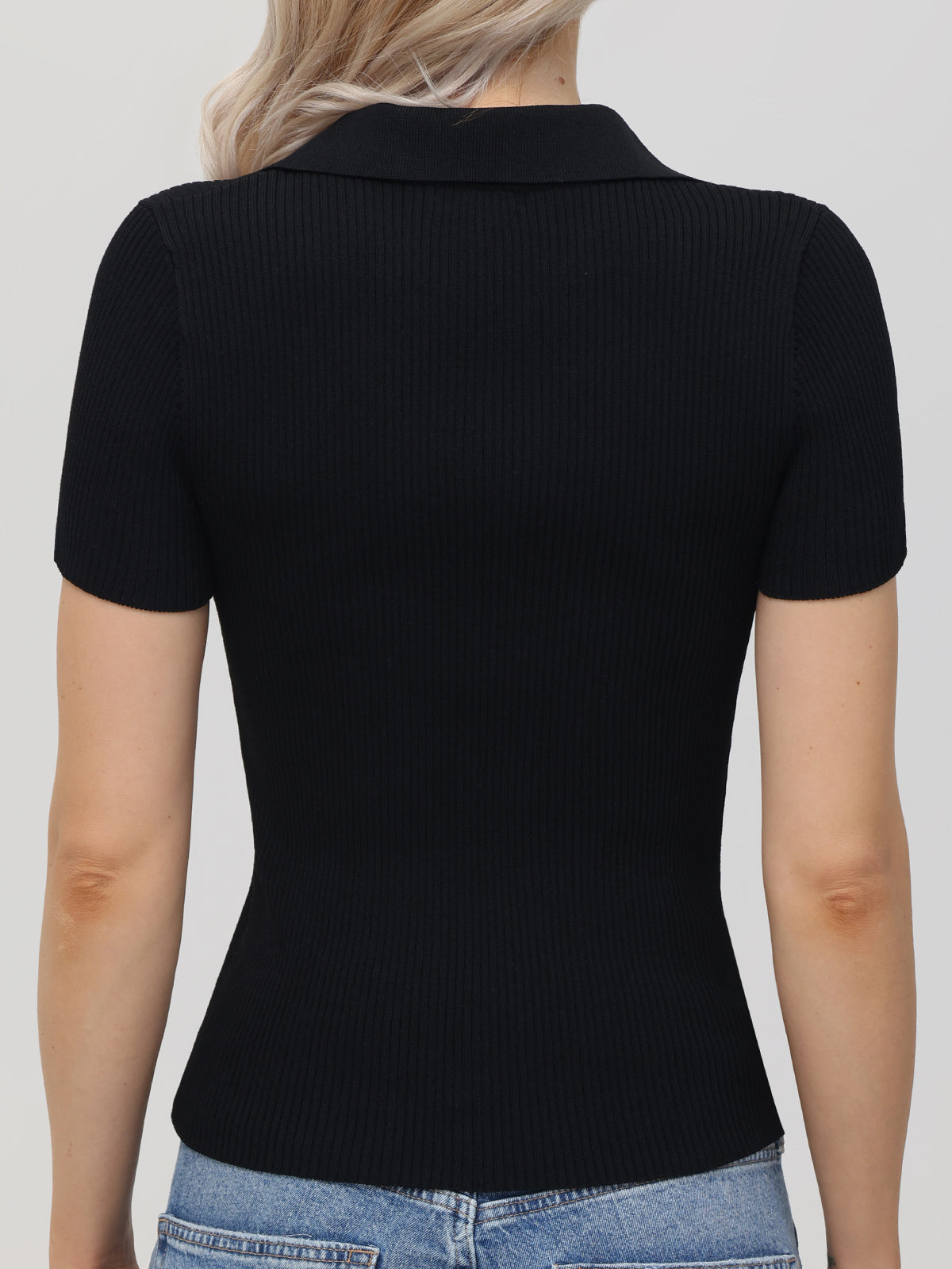 Penelope: V-Neck Polo Pullover