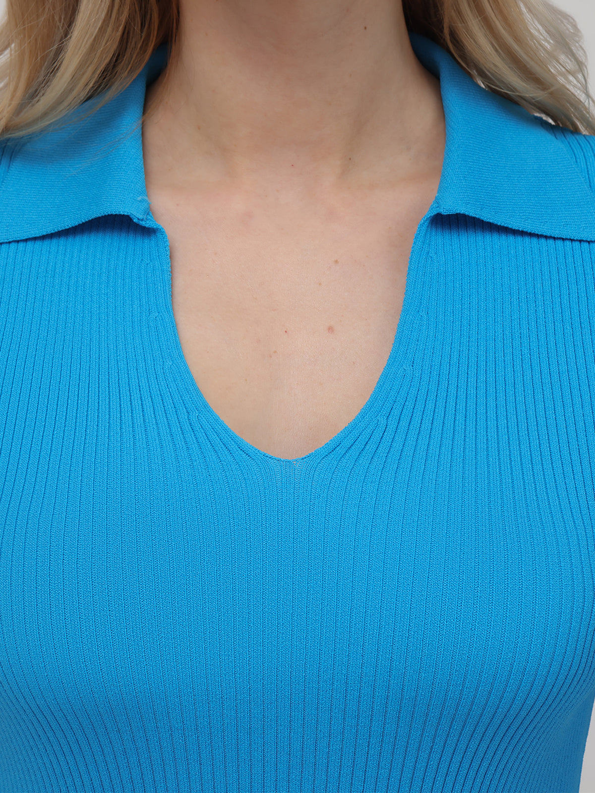 Penelope: V-Neck Polo Pullover