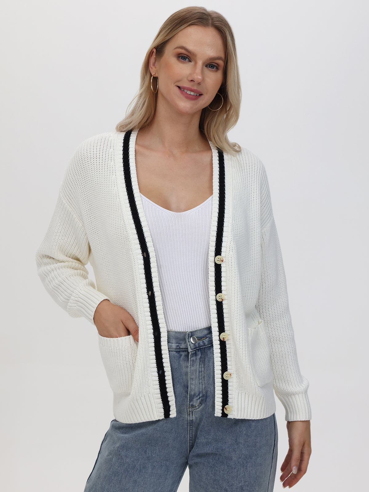 New York: 100% Cotton Grandpa Cardigan