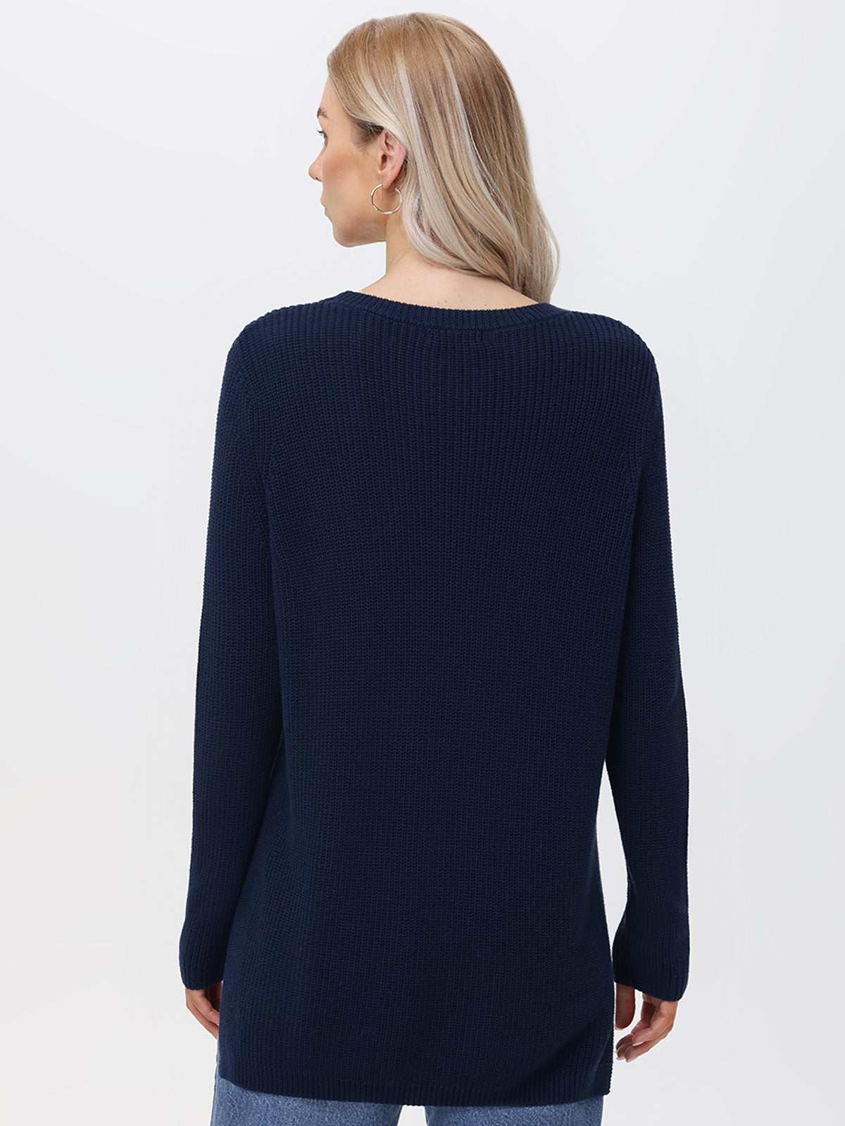 Emma: 100% Cotton Crewneck Shaker Stitch Sweater