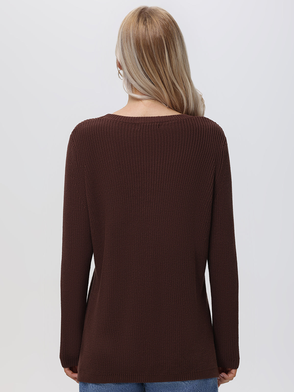 Emma: 100% Cotton Crewneck Shaker Stitch Sweater