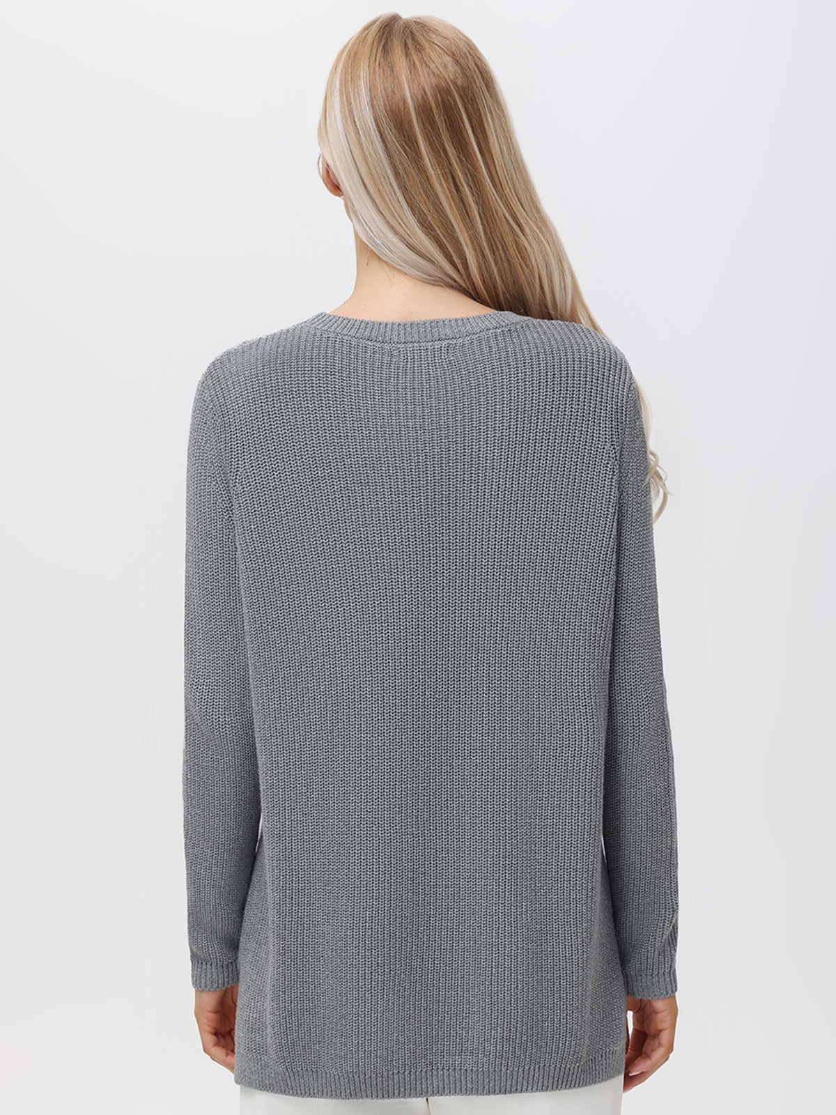 Emma: 100% Cotton Crewneck Shaker Stitch Sweater