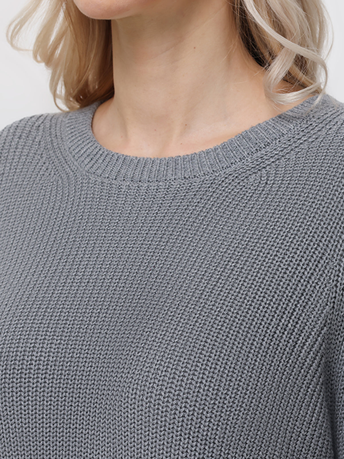 Emma: 100% Cotton Crewneck Shaker Stitch Sweater