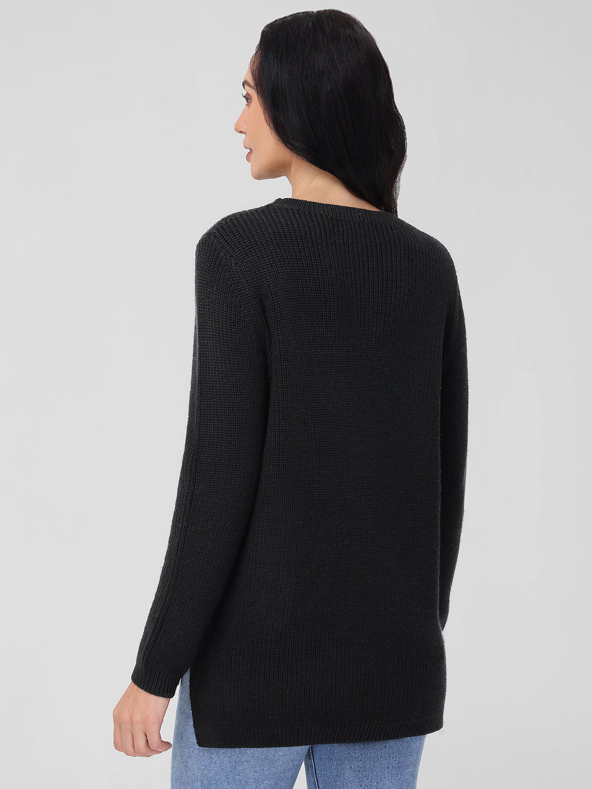 Emma: Wool Crewneck Shaker Stitch Sweater