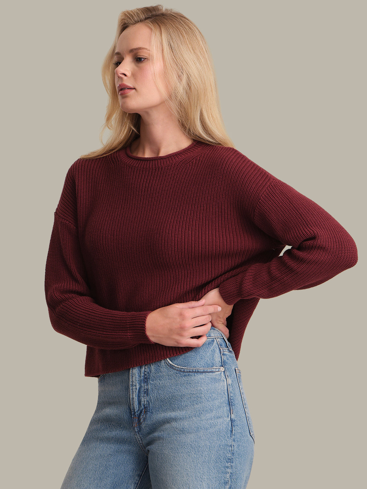 Daphne: Cropped Cotton Pullover