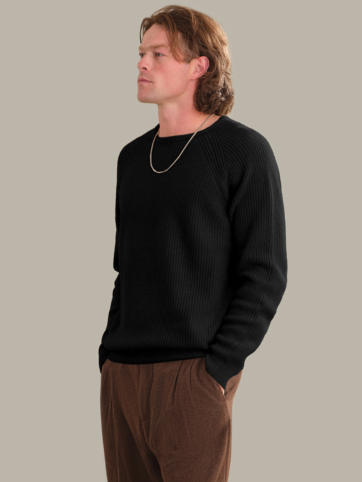 Men's Cashmere Shaker Stitch Crewneck Sweater