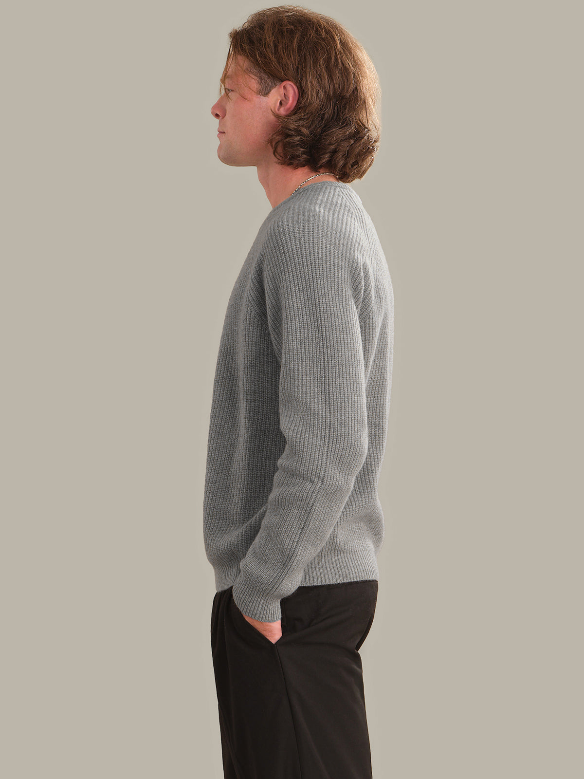 Men's Cashmere Shaker Stitch Crewneck Sweater