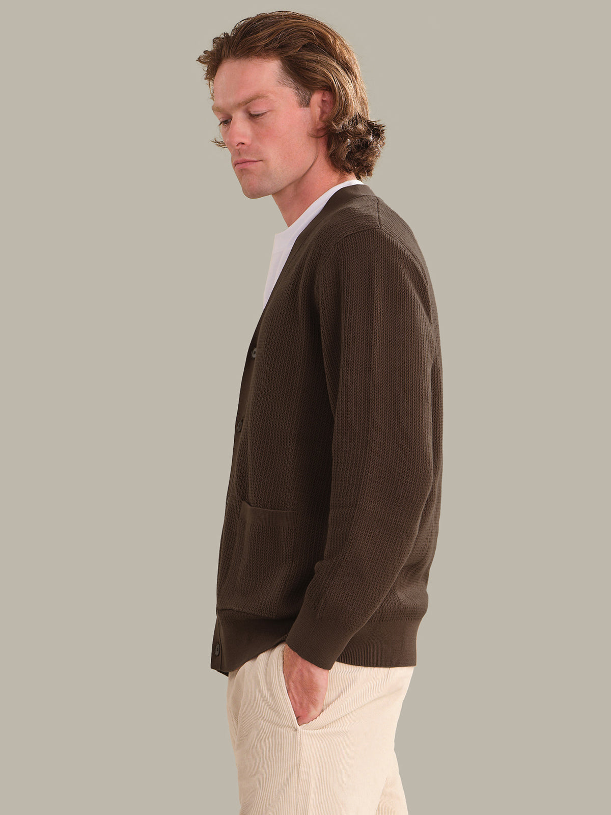 Men's Cotton V-Neck Cardigan